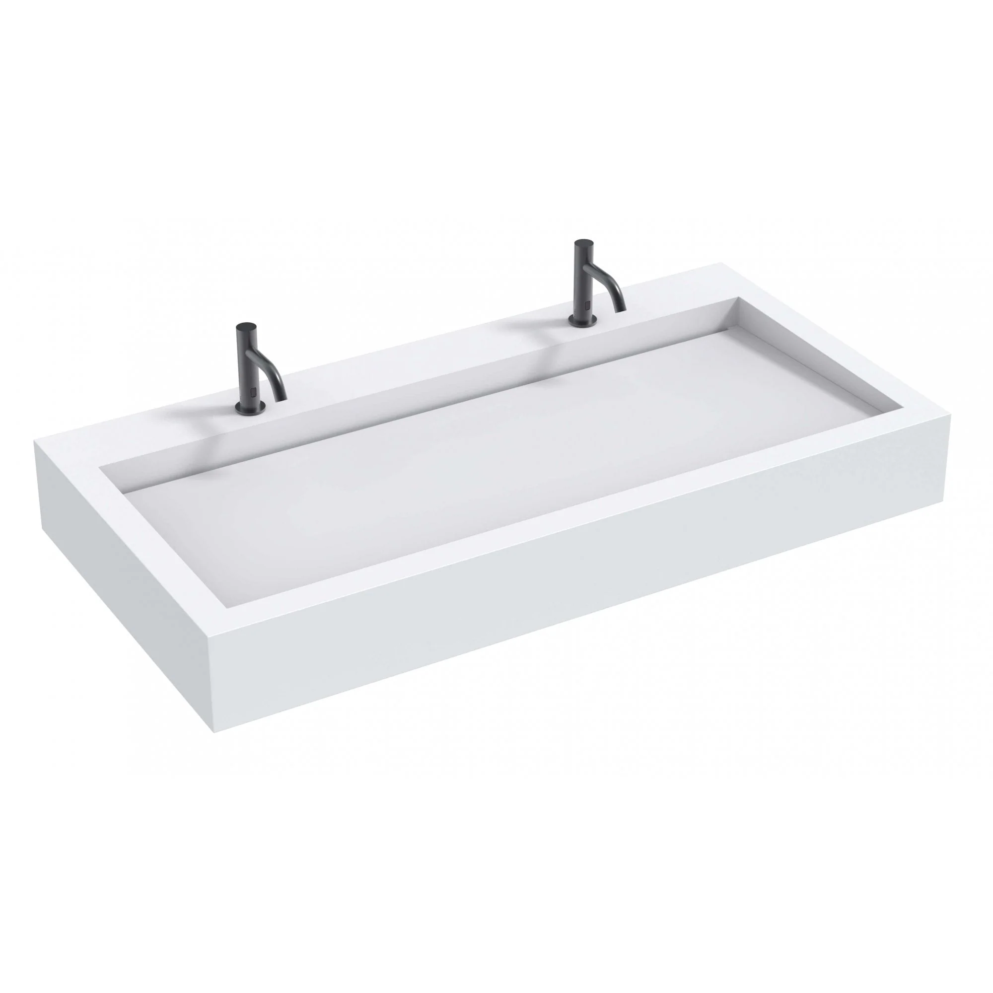 The Monolith S, M or L Series Wall Mounted Wash Basin L.1200mm (300, 450 or 600mm Depth) - Image 2