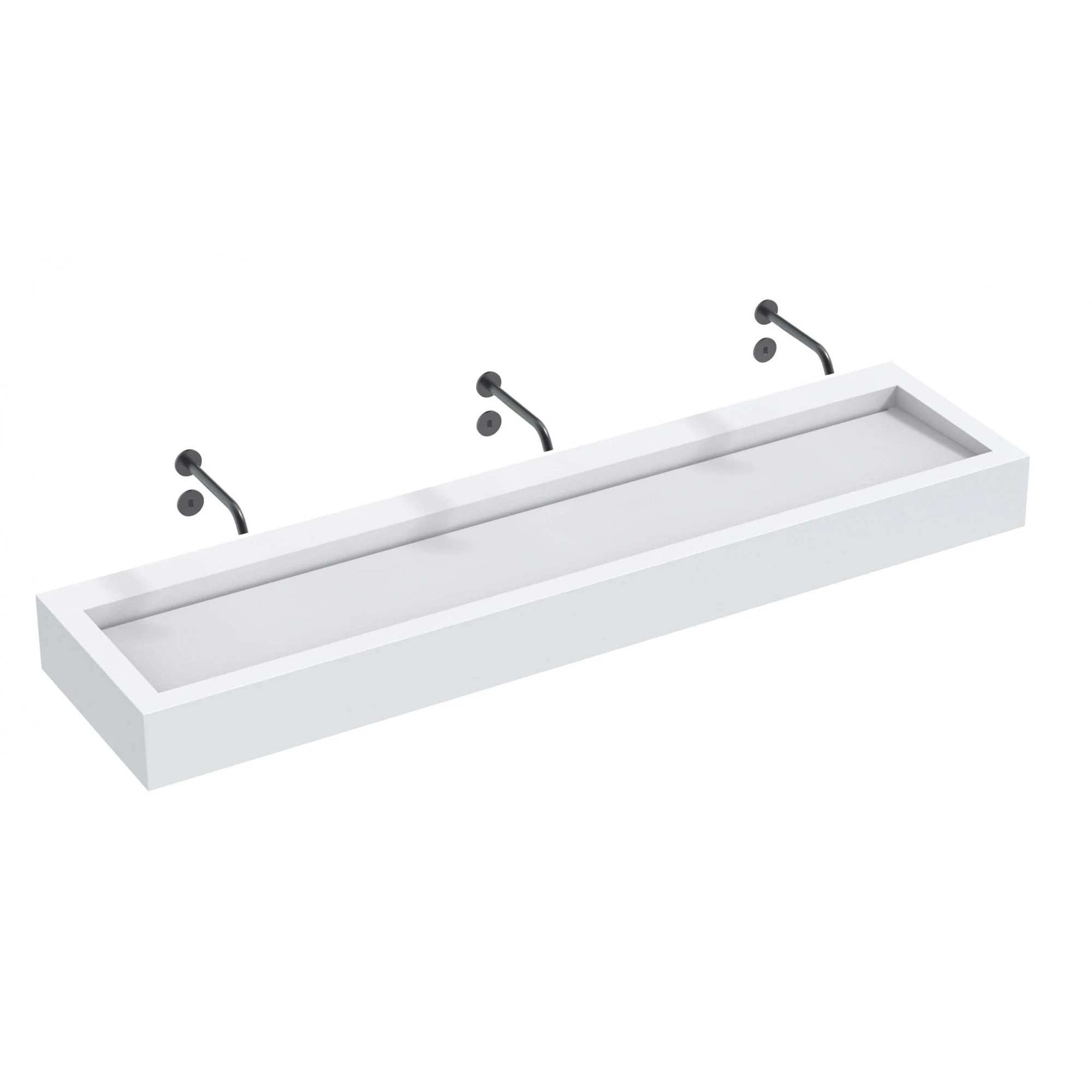 The Monolith S, M or L Series Wall Mounted Wash Basin L.1800mm (300, 450 or 600mm Depth) - Image 3