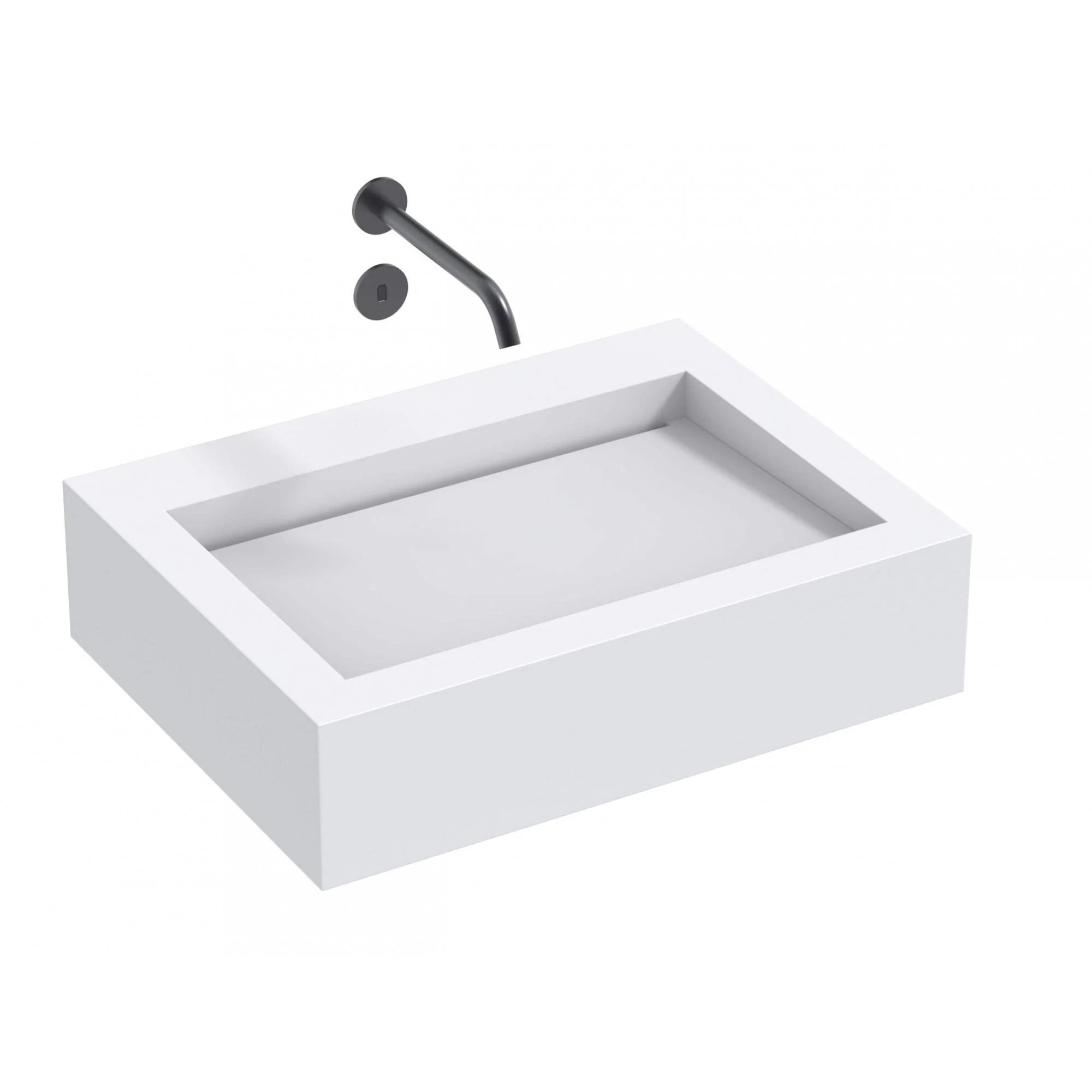 The Monolith S, M or L Series Wall Mounted Wash Basin L.600mm (300, 450 or 600mm Depth)