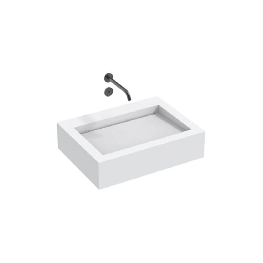The Monolith S, M or L Series Wall Mounted Wash Basin L.600mm (300, 450 or 600mm Depth) - Image 2