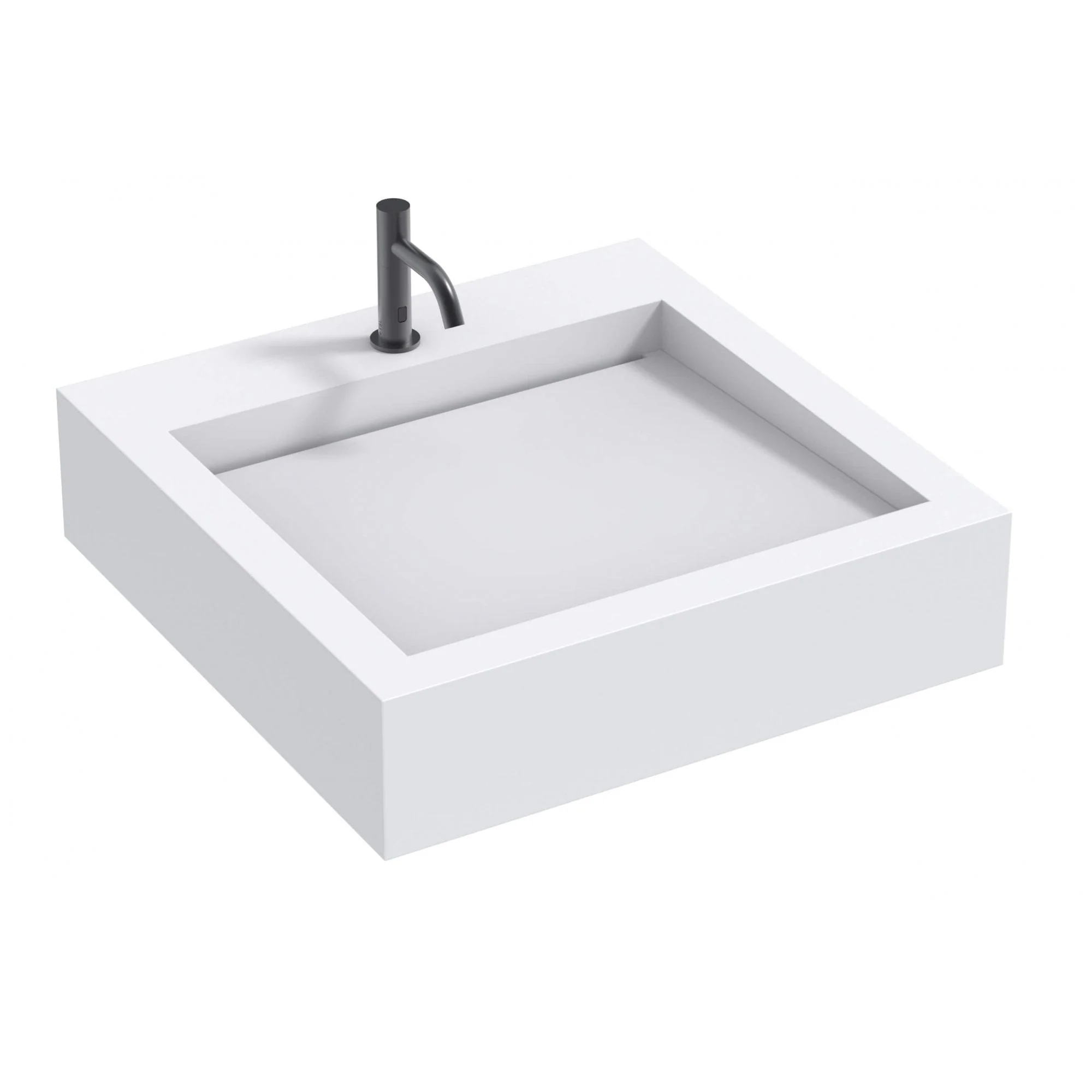 The Monolith S, M or L Series Wall Mounted Wash Basin L.600mm (300, 450 or 600mm Depth) - Image 3