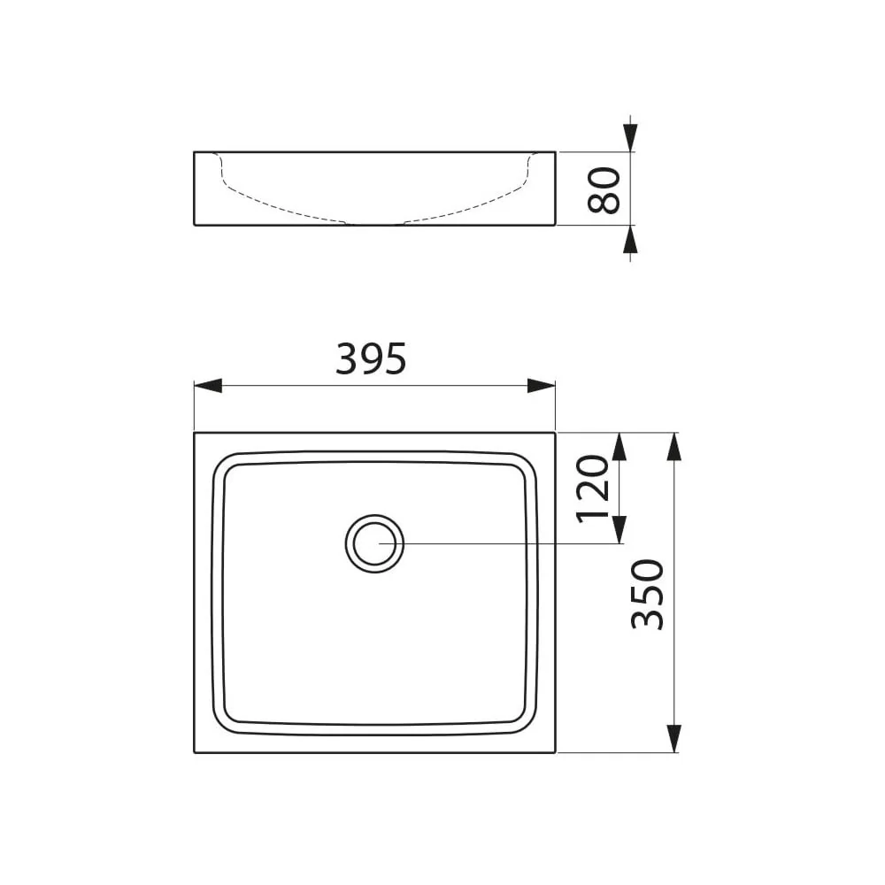 UNITO 395x350 Stainless Steel Counter Top Basin 120810 / 120810BK - Image 3