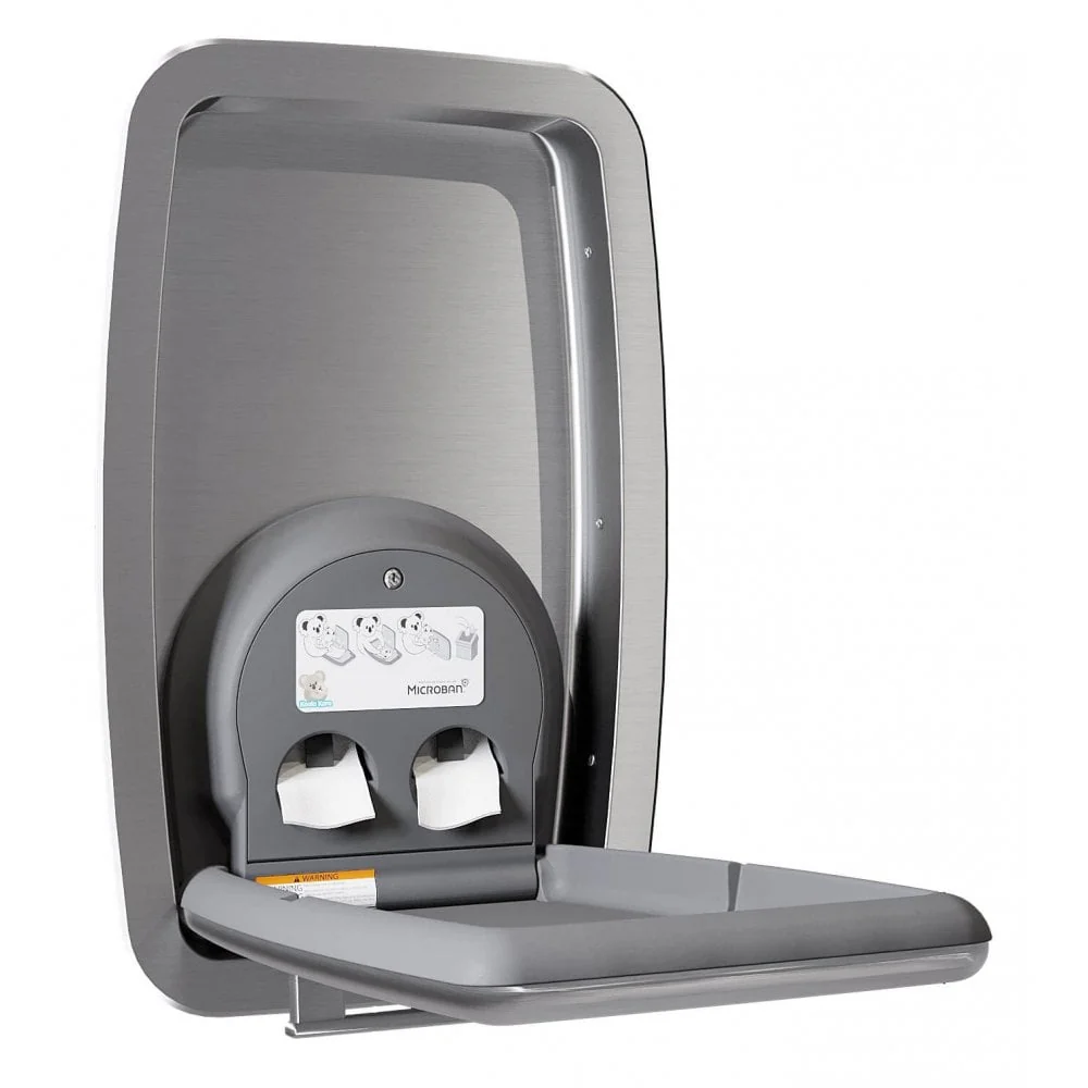 KB311-SSRE-EN Vertical Stainless Steel Recessed-Mounted Baby Changing Station - Image 3
