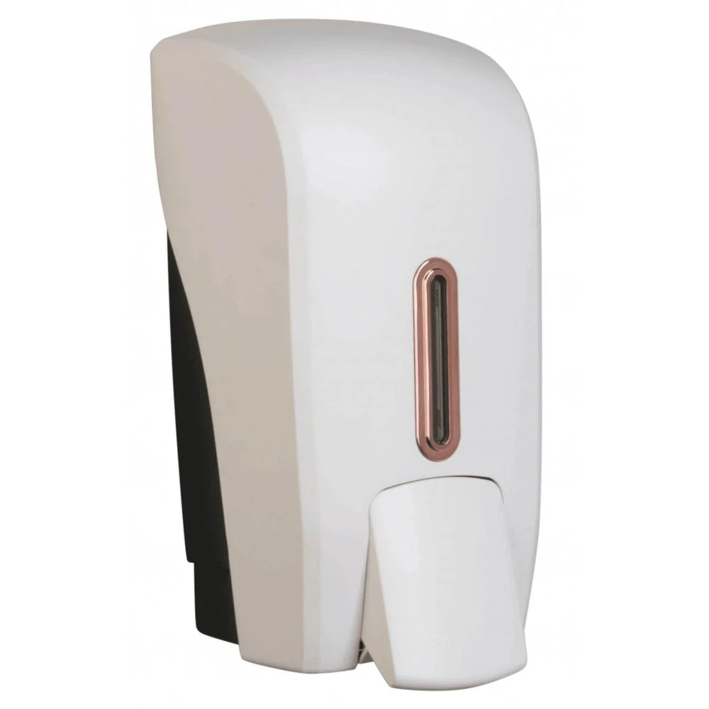 Vivo Halo Series ABS Plastic 1L Satin White Liquid Soap Dispenser - Image 2