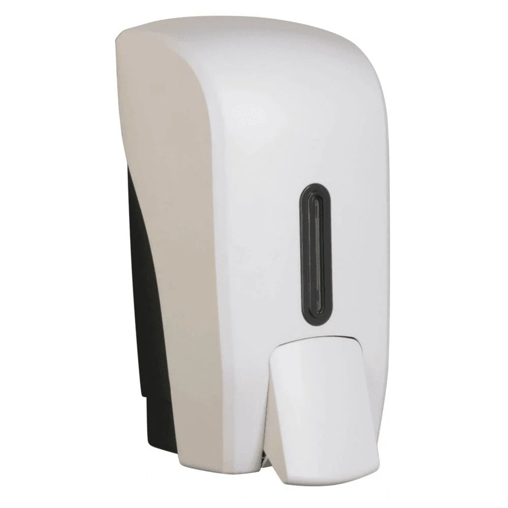Vivo Halo Series ABS Plastic 1L Satin White Liquid Soap Dispenser - Image 4