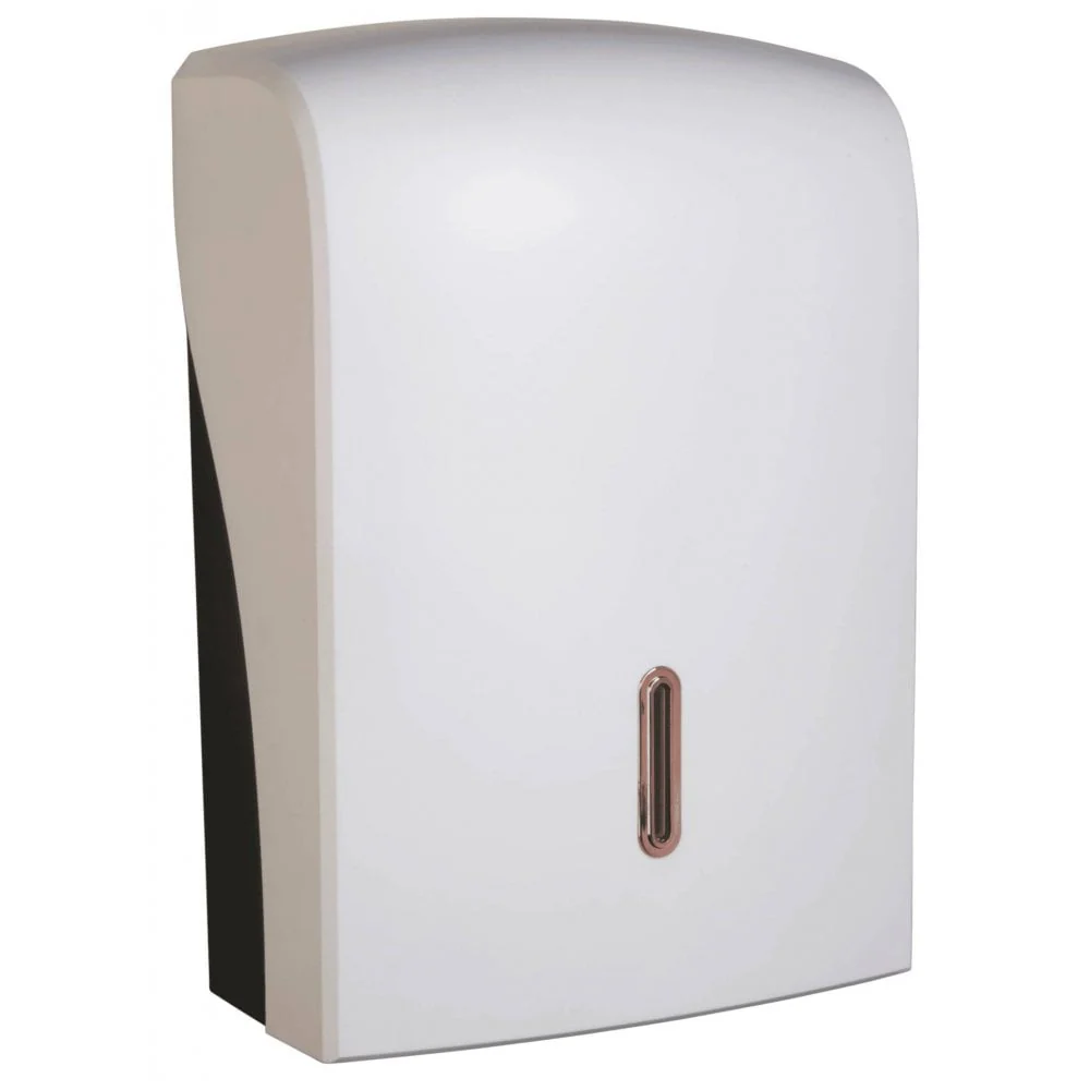 Vivo Halo Series ABS Plastic Satin White Paper Towel Dispenser - Image 8